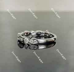 Doveggs round art deco half eternity moissanite/lab grown diamond wedding band-2.2mm band width