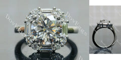 Doveggs Round Halo Vintage Lab Grown Diamond Engagement Ring