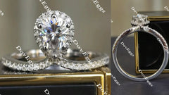 DovEggs paved halo pear moissanite engagement ring