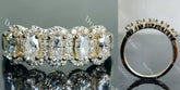 Doveggs oval five stones halo moissanite/lab grown diamond wedding band-7.5mm band width