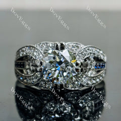 Doveggs Correen Rround Vintage Split Shank Lab Grown Diamond Engagement Ring