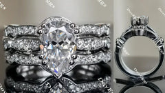 Doveggs pear art deco moissanite engagement ring