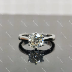 (size 7)Doveggs 2ct GHI color cushion moissanite engagement SS ring