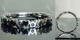 Doveggs round moissanite/lab grown diamond & colored gem wedding band-3.0mm band width