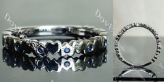 Doveggs round moissanite/lab grown diamond & colored gem wedding band-3.0mm band width
