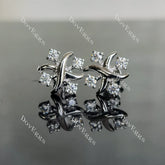 Doveggs round moissanite stud earrings