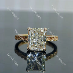 Brayleigh-Radiant solitaire moissanite engagement ring| DovEggs