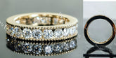 Doveggs round eternity channel set moissanite/lab grown diamond wedding band-4.0mm band width