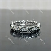 (size 9.5) Doveggs sterling silver 0.7cttw round moissanite wedding band