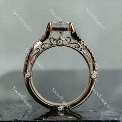 Doveggs princess half eternity pave split shank moissanite engagement ring