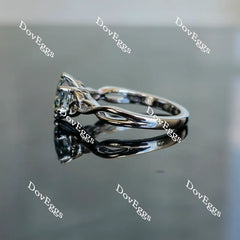 Doveggs round hollow out band solitaire moissanite engagement ring