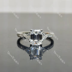 DovEggs three stones pave engagement ring only semi-mount only(Exclusively to DovEggs Stones)