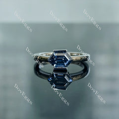 Doveggs Dovie Doutch Marquise cut bezel solitaire twilight blue moissanite engagement ring