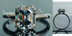 Doveggs krupp cut solitaire stardust grey moissanite engagement ring