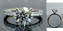 Doveggs round pave Lab Grown Diamond Engagement Ring