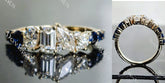 Doveggs art deco pave moissanite & colored gem wedding band-5.9mm band width