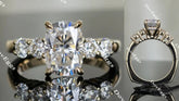 Doveggs side stone engagement ring only semi-mount only(Exclusively to DovEggs Stones)