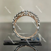 Doveggs round vintage moissanite ring/lab grown diamond wedding bands-2.7mm band width