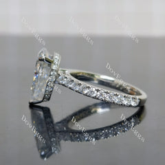 (size 7) Doveggs sterling silver 6ct pear moissanite engagement ring