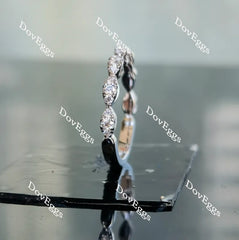 Doveggs round art deco moissanite/lab diamond wedding band-2.2mm band width