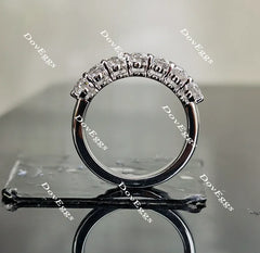 Doveggs oval eternity moissanite/lab grown diamond wedding band-2.4mm band width