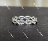 Doveggs round full eternity moissanite/lab grown diamond wedding band-3.8mm band width