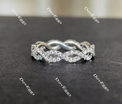 Doveggs round full eternity moissanite/lab grown diamond wedding band-3.8mm band width