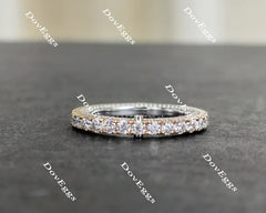 Doveggs Half eternity pave moissanite/lab diamond wedding band-2.3mm band width