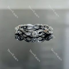 Doveggs round full eternity and infinity symbols moissanite/lab grown diamond wedding band-3.5mm band width