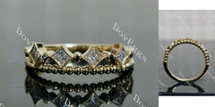 DovEggs art deco princess moissanite/lab grown diamond wedding band