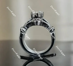 Doveggs pear art deco moissanite engagement ring