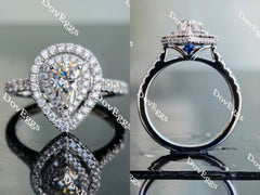 Doveggs pave double halo moissanite engagement ring
