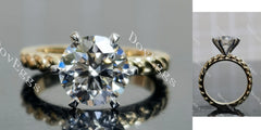 Round solitaire braided moissanite engagement ring| DovEggs