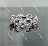Doveggs round full eternity moissanite/lab grown diamond wedding band-6mm band width