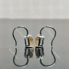 Doveggs sterling silver 2 pcs of 1ct ciss cut colored moissanite earring