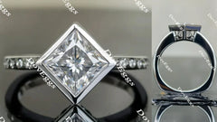 Doveggs princess art deco moissanite engagement ring