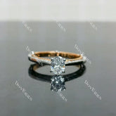 (size 6) Doveggs 18K white gold & rose gold 0.5ct oval lab grown diamond engagement ring