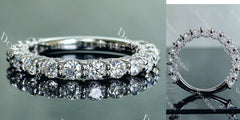 Doveggs round eternity pave moissanite/lab grown diamond wedding band (wedding band only)-2.6mm band width