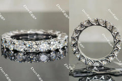 Doveggs round full eternity moissanite/lab grown diamond wedding band-4mm band width