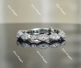 Doveggs anniversary Art deco moissanite/lab grown diamond wedding band-3.3mm band width