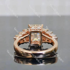 Beth's forever emeralds pave side stones moissanite engagement ring