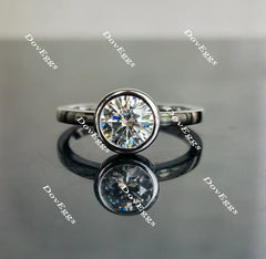 The Erin bezel setting solitaire moissanite engagement ring