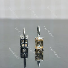 Doveggs sterling silver 2 pcs of 1ct ciss cut colored moissanite earring