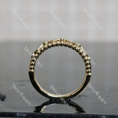 DovEggs art deco princess moissanite/lab grown diamond wedding band