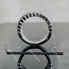 Doveggs round channel set moissanite/lab grown diamond wedding band-6.5mm band width