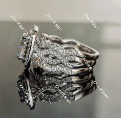 Doveggs round half eternity moissanite/lab grown diamond wedding band-1.8mm band width