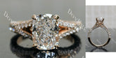 Emily's Hope-Cushion pave split shanks half eternity moissanite engagement ring|DovEggs