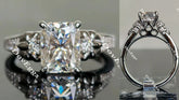 Doveggs radiant art deco moissanite engagement ring