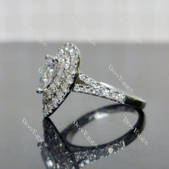 (size 7) Doveggs sterling silver 1.25ct pear moissanite engagement ring
