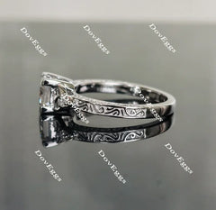 Doveggs princess carved vintage moissanite engagement ring